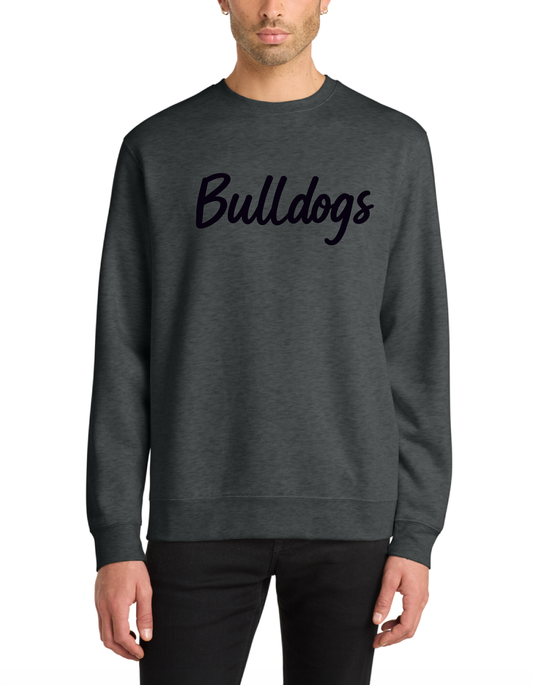 001_Bulldogs Puff Print Basic Crewneck Sweatshirt